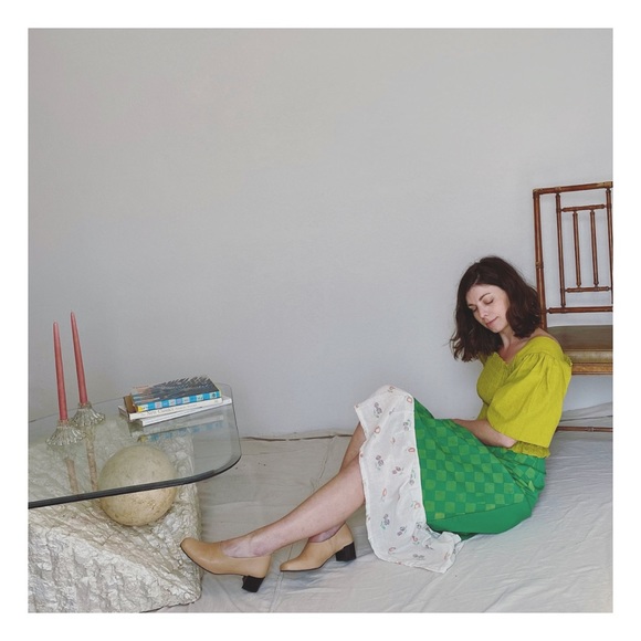 Vintage checkerboard block printed skirt - Picture 4 of 5